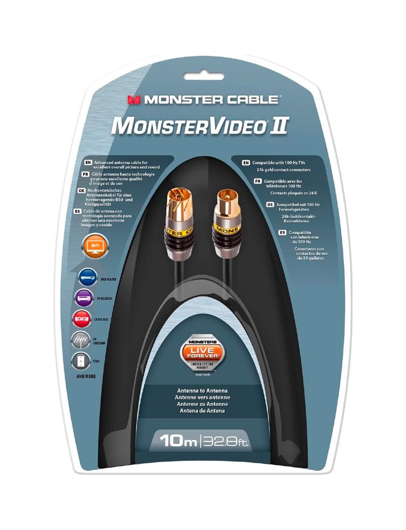 Cabo antena 10mt Monster MCMV2APCX (Outlet - D)