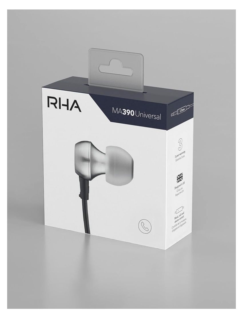 Auriculares RHA MA390u Preto/Cinzento (Outlet - D)