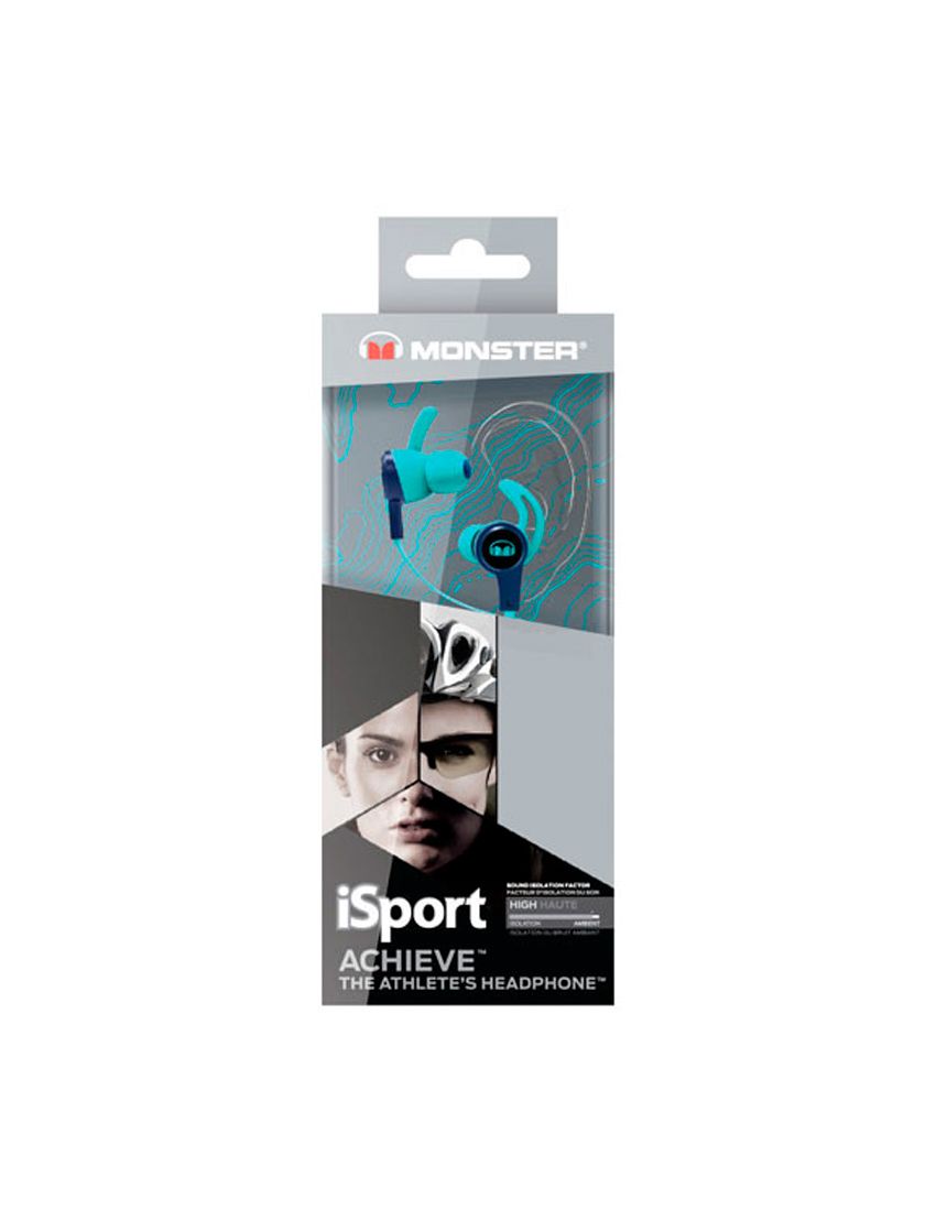 Auricular Monster iSport Achieve com micro Azul (Outlet - D)