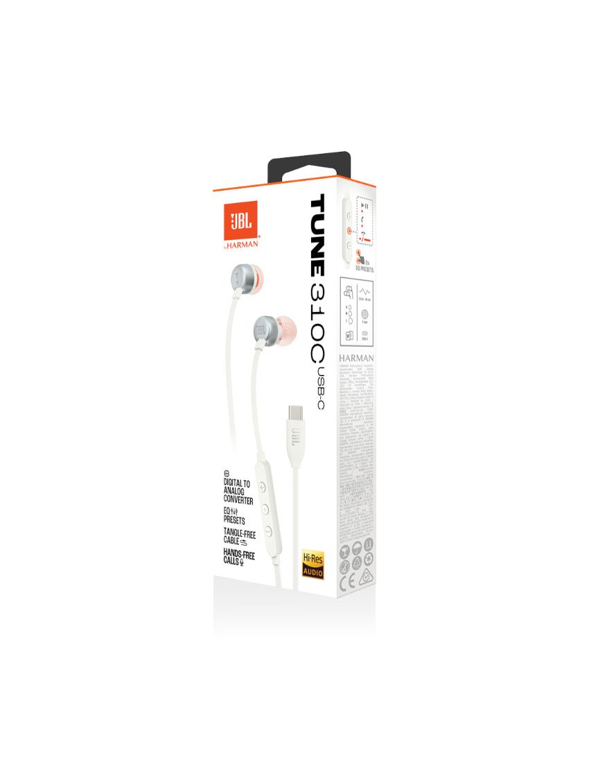 Auriculares JBL Tune 310C USB-C - Branco (Outlet - A)