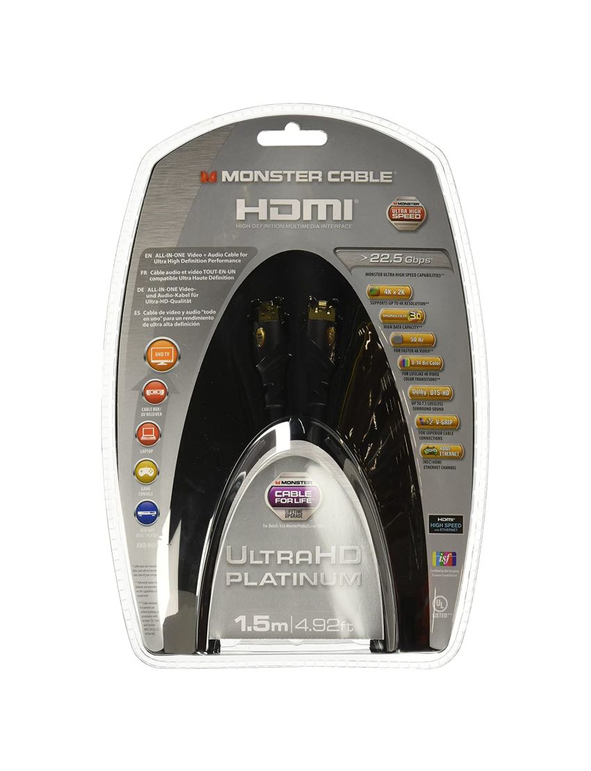 Cabo HDMI Monster Platinum Ultra High Speed 22.5Gbps 1.5m (Outlet - D)