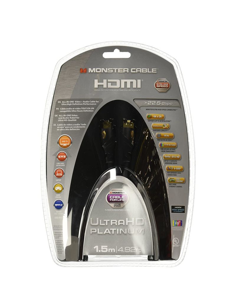 Cabo HDMI Monster Platinum Ultra High Speed 22.5Gbps 1.5m (Outlet - D)